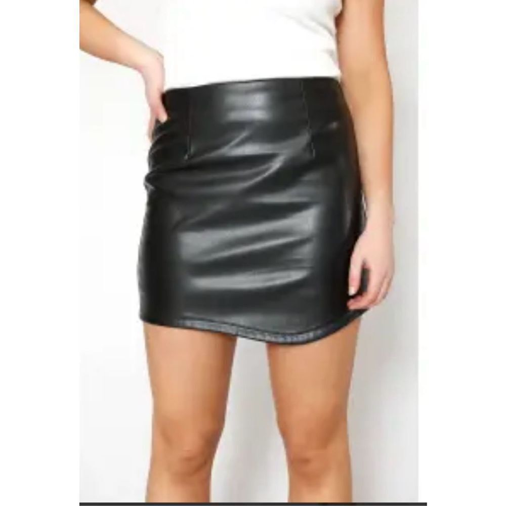 Miss SparkleFaux Leather Skirt